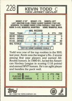 1992-93 Topps Kevin Todd 1