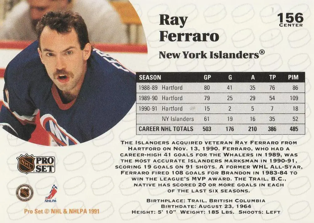 1991-92 Pro Set Ray Ferraro 1