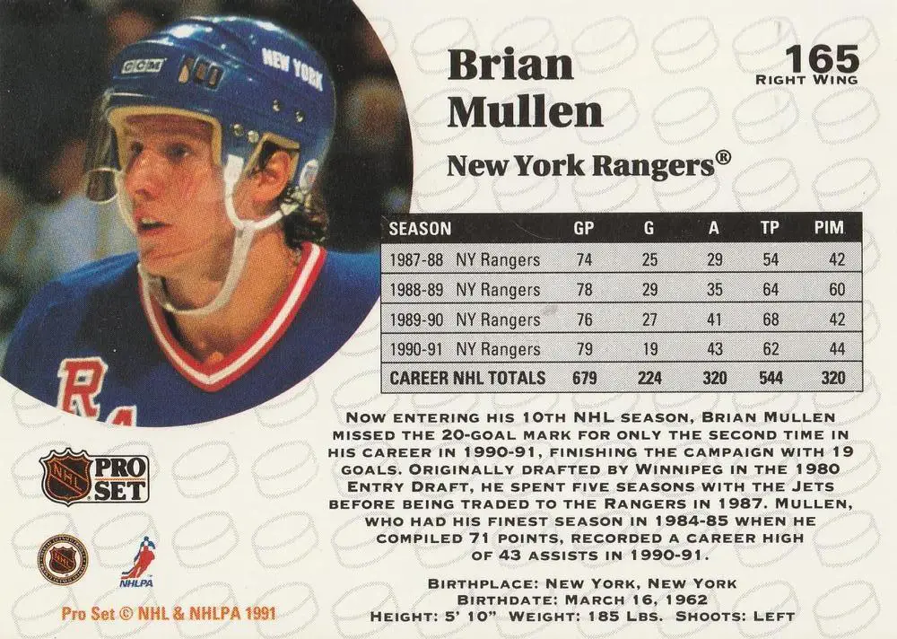 1991-92 Pro Set Brian Mullen 1