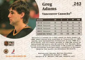 1991-92 Pro Set Greg Adams 1
