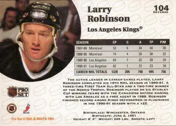 1991-92 Pro Set Larry Robinson 1