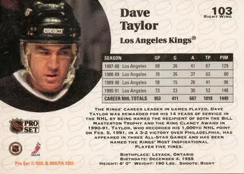 1991-92 Pro Set Dave Taylor 1
