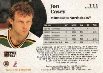 1991-92 Pro Set Jon Casey 1
