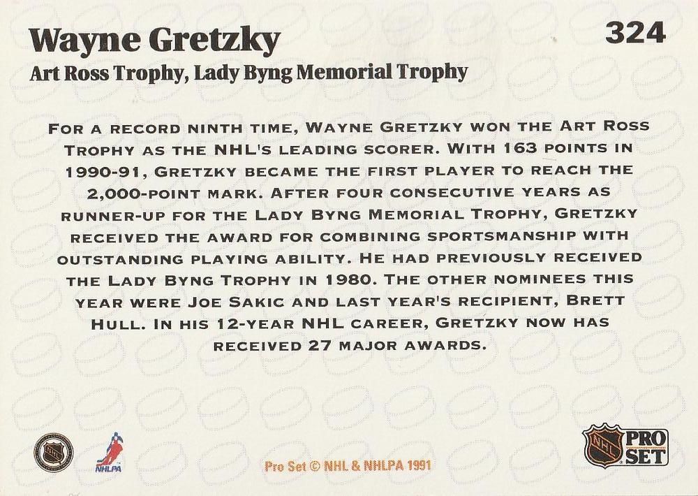 1991-92 Pro Set Wayne Gretzky AW 1