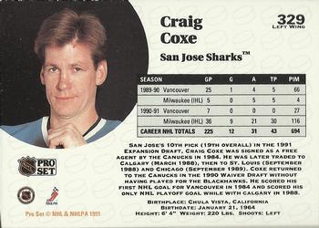 1991-92 Pro Set Craig Coxe 1