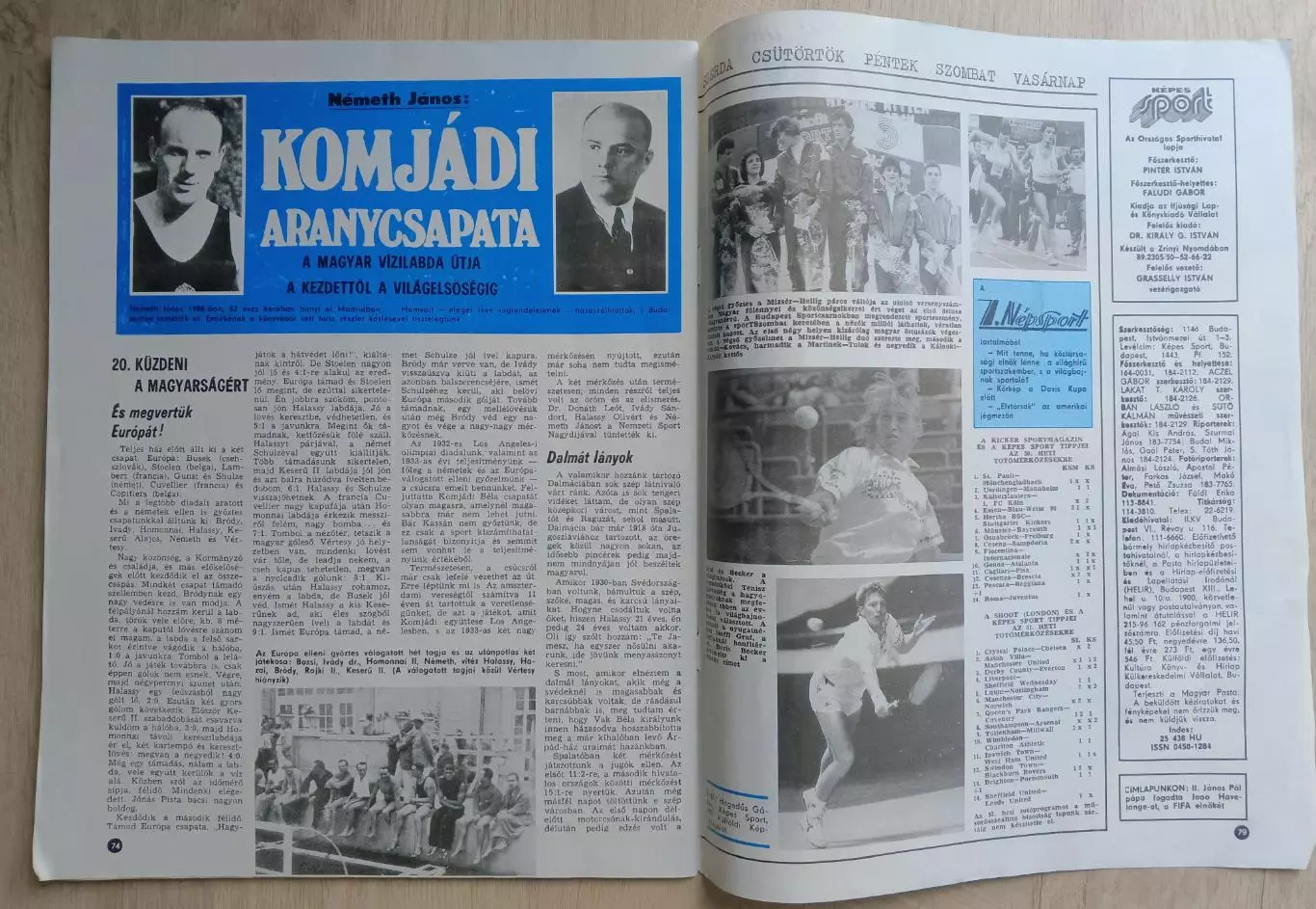 Журнал. Kepes sport. 1989 год. 1