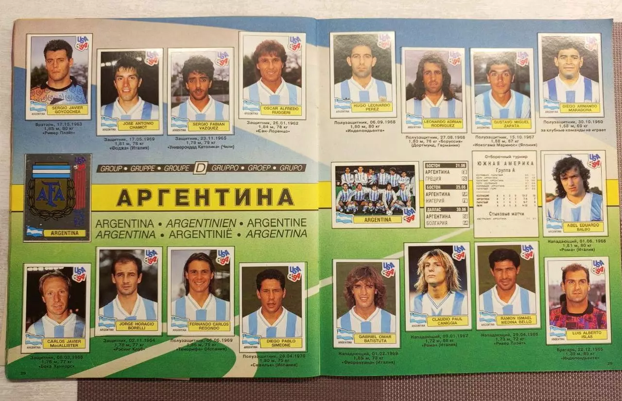 Чемпионат мира США 94. Альбом с наклейками. Панини. Полный. 6