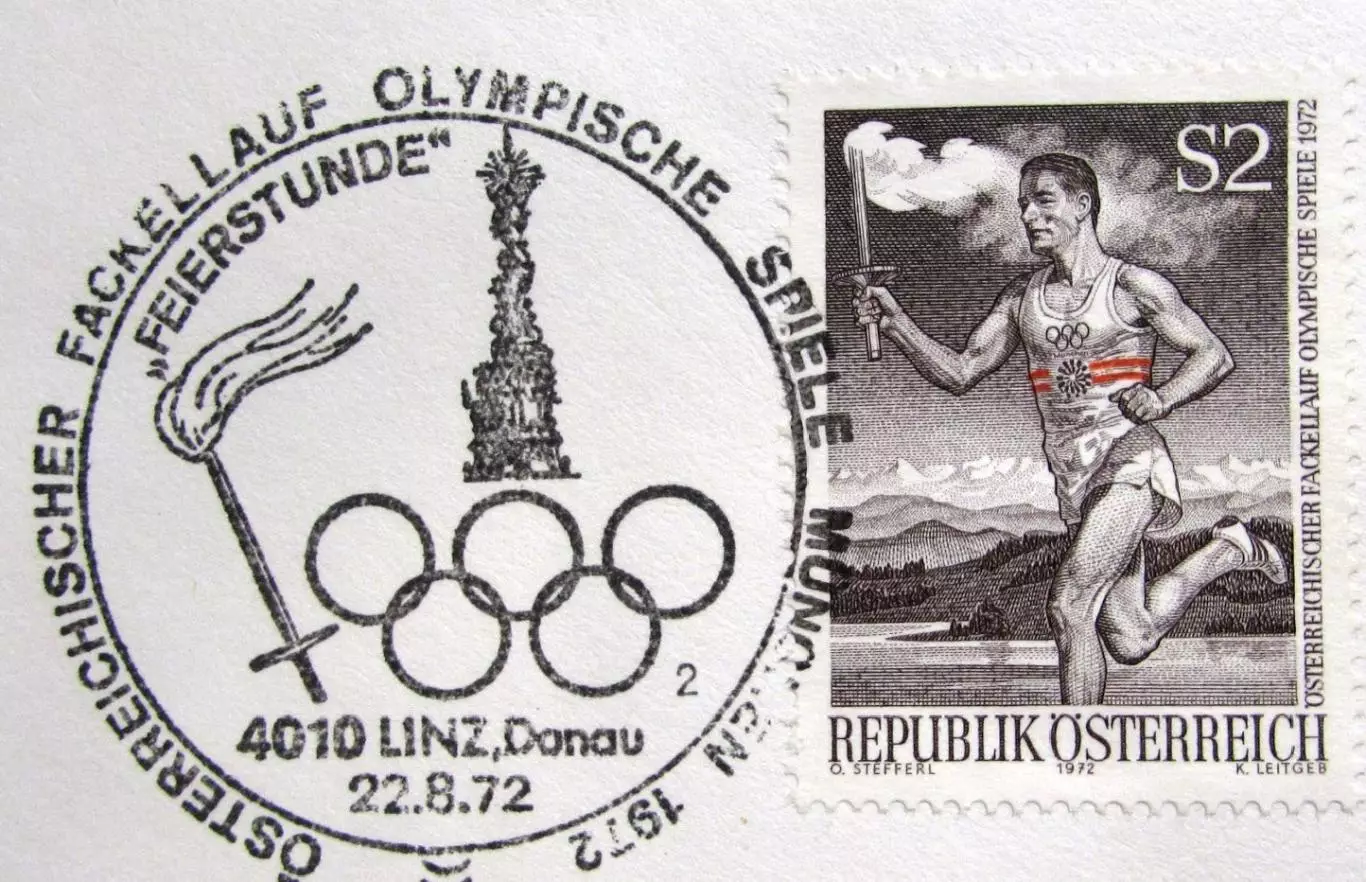 Австрия.Олимпийский огонь. Олимпиада. Мюнхен 1972 1