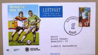 Футбол ЧМ США .Спецгашение. 1994 год