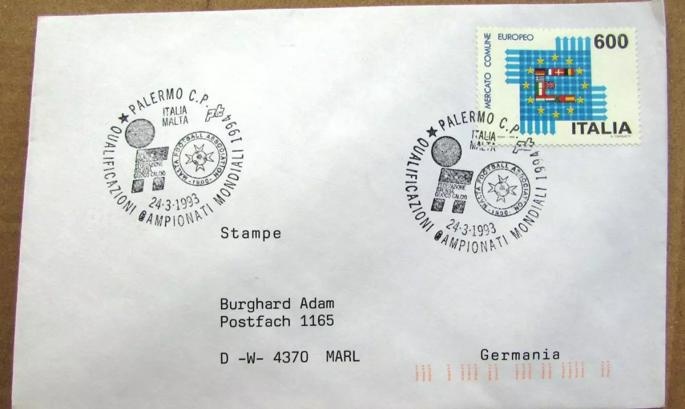 Италия Футбол Квалификационный чемпионат ЧМ Италия-Мальта 1994