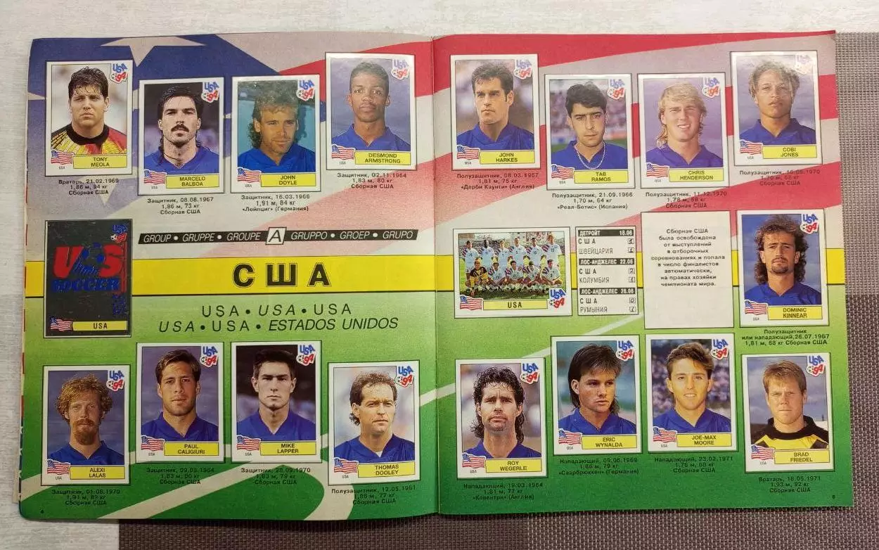 Полный альбом с наклейками. Чемпионат мира 94. USA. 2