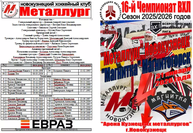 Металлург(Новокузнецк) - Магнитка(Магнитогорск) - 2025/26