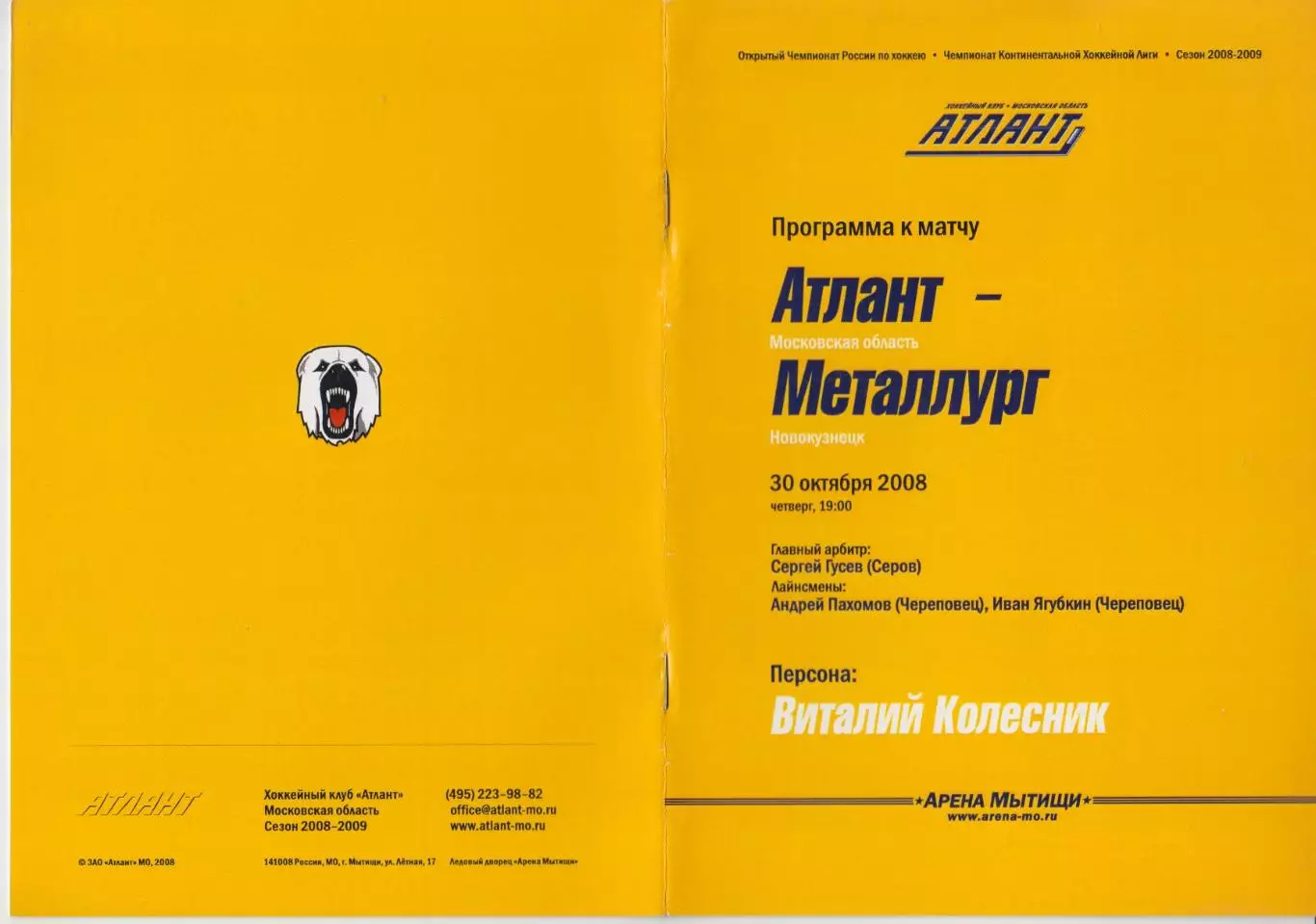 Атлант(Мытищи) - Металлург(Новокузнецк) - 2008/09 - 1