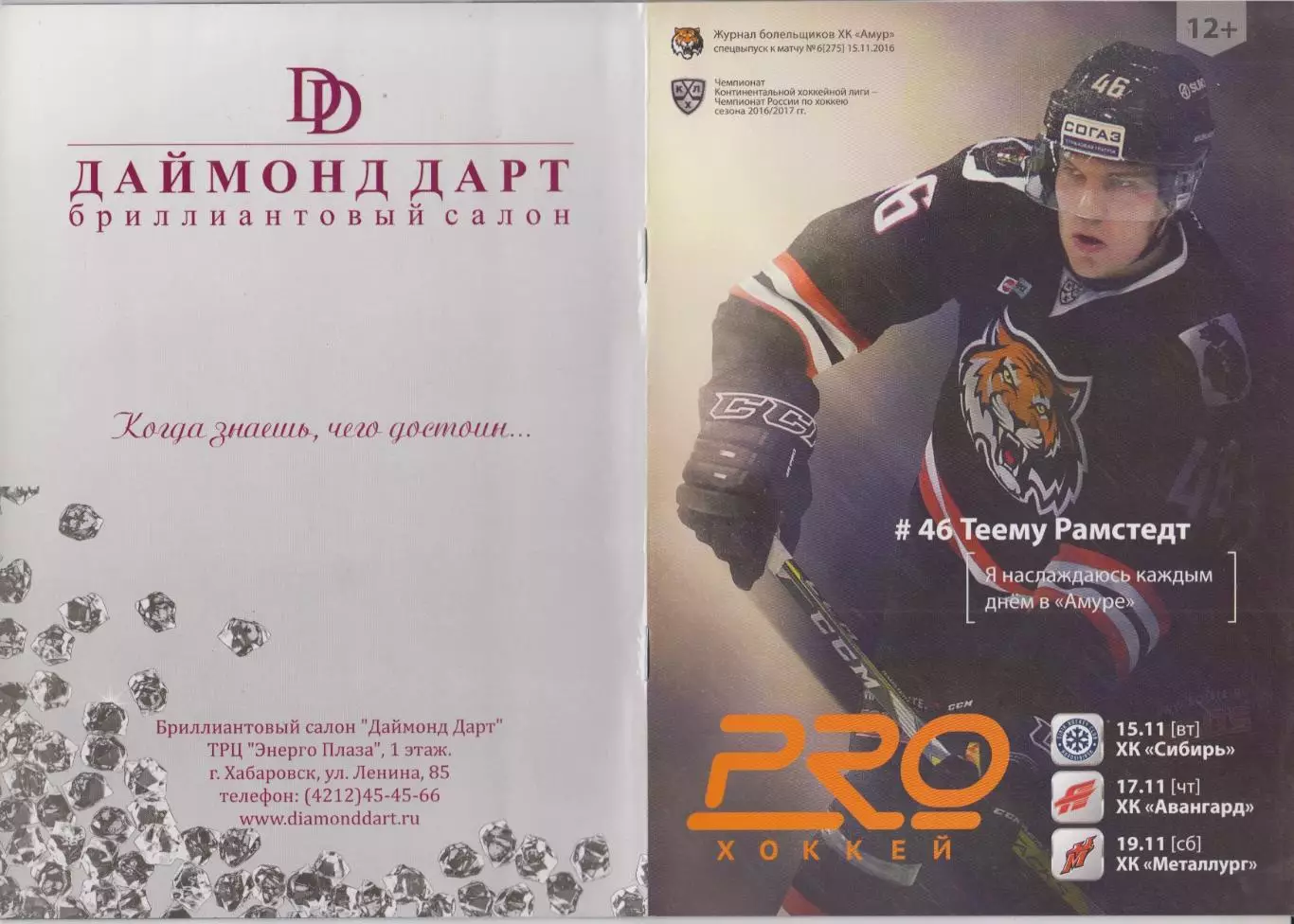 Амур(Хабаровск) - Сибирь(Новосибирск) / Авангард(Омск) / Новокузнецк - 2016/17