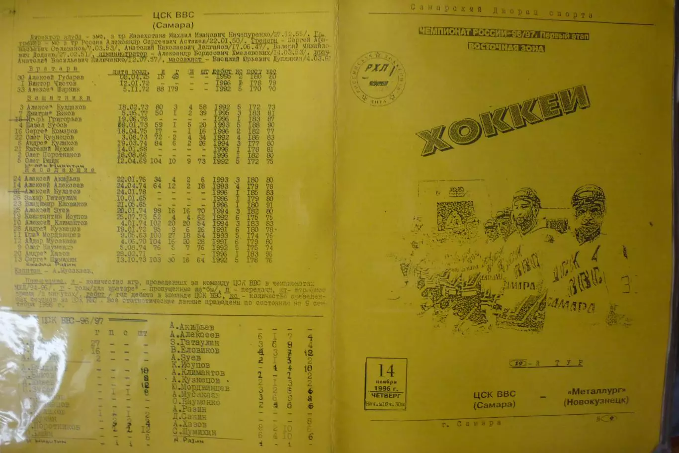 ЦСК ВВС(Самара) - Металлург(Новокузнецк) - 1996/97