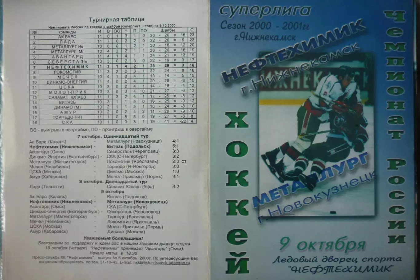 Нефтехимик(Нижнекамск) - Металлург(Новокузнецк) - 2000/01