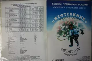 Нефтехимик(Нижнекамск) - Металлург(Новокузнецк) - 2001/02 - 1