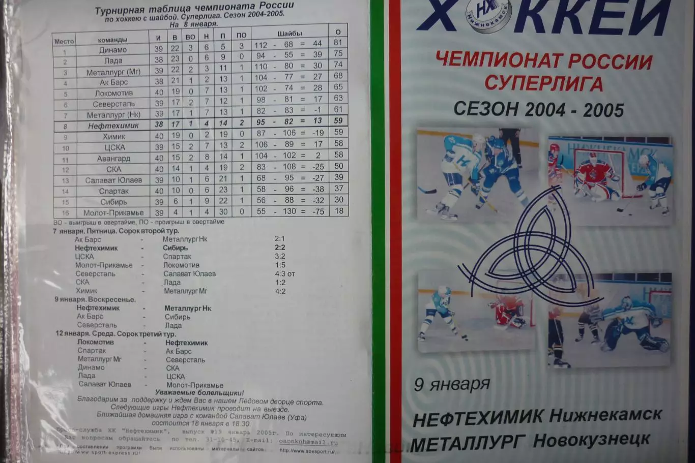 Нефтехимик(Нижнекамск) - Металлург(Новокузнецк) - 2004/05 - 2