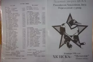 ХК ЦСКА(Москва) - Металлург(Новокузнецк) - 1997/98 - ПТ