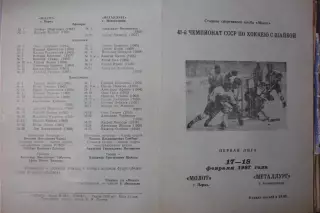 Молот(Пермь) - Металлург(Новокузнецк) - 1986/87