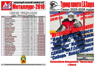 Турнир памяти Е.В.Хацея среди юношей 2010 г.р.(Омск) - 2025
