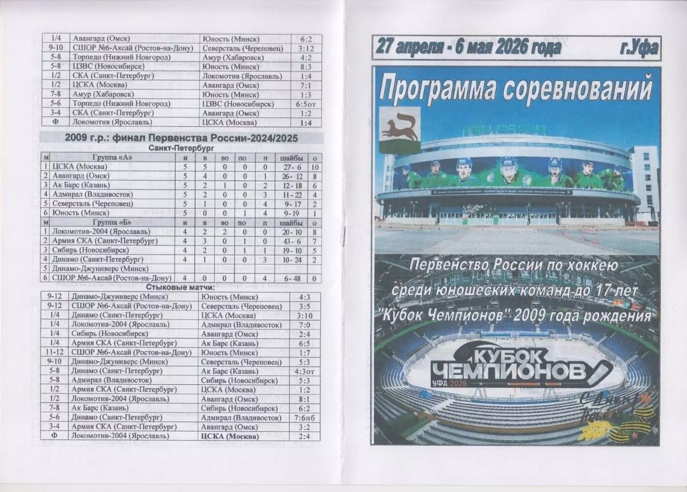 Турнир Финал первенства России среди команд 2009 г.р.(Уфа) - 2025/26