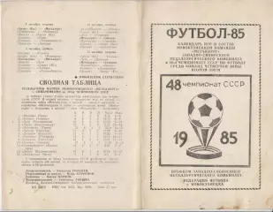 Буклет Металлург(Новокузнецк) - 1985