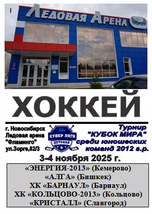 Турнир Кубок МИРА среди юношей 2012 г.р.(Новосибирск) - 2025 - ноябрь