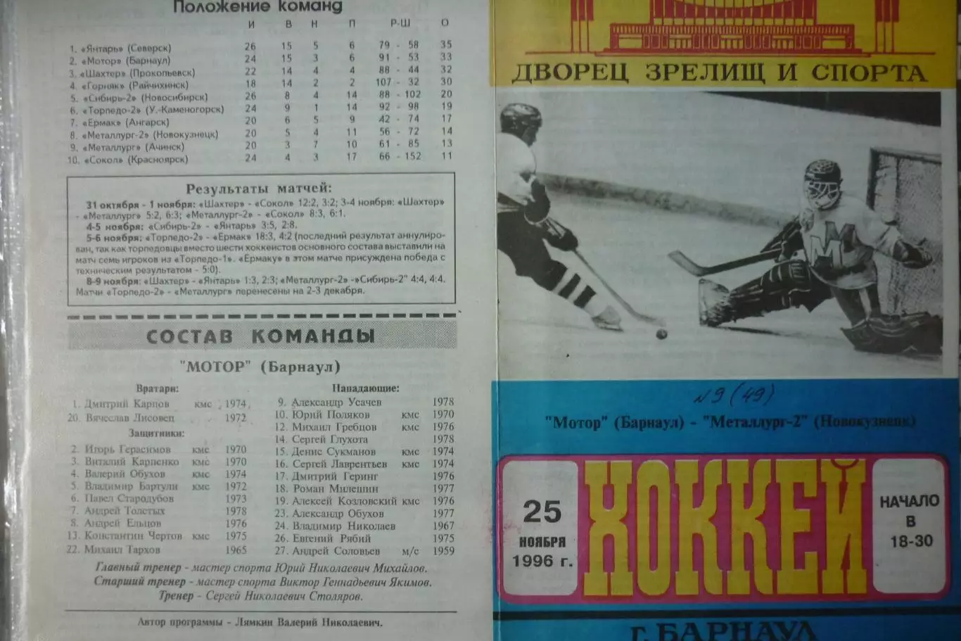 Мотор(Барнаул) - Металлург-2(Новокузнецк) - 1996/97 - 1
