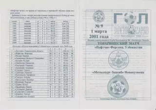 Металлург(Новокузнецк) - Нефтчи(Фергана) - 2001 - ТМ