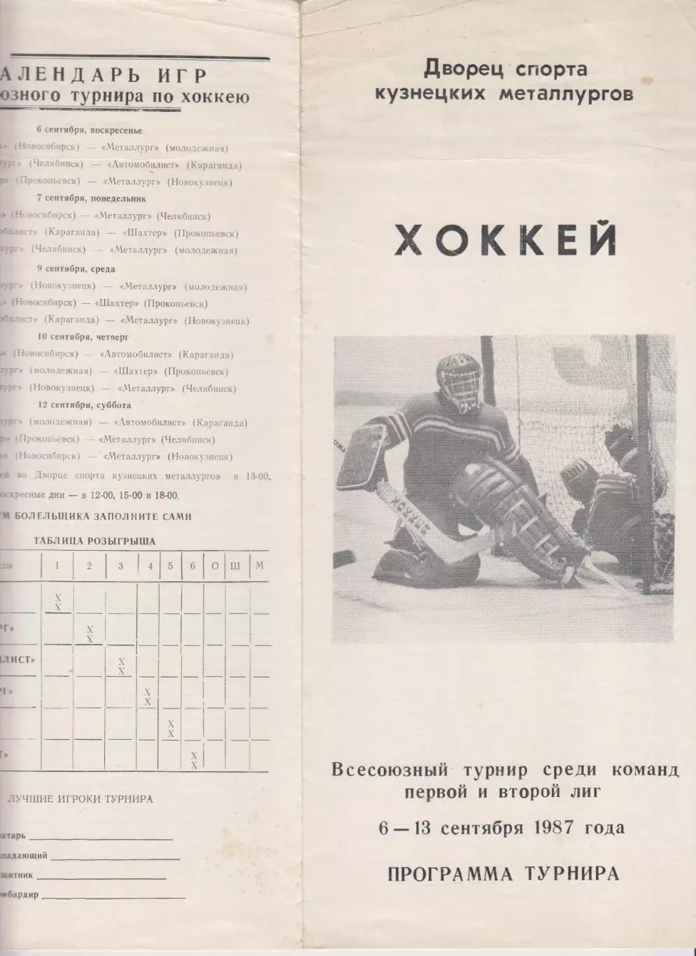 Турнир команд первой и второй лиг(Новокузнецк) - 1987