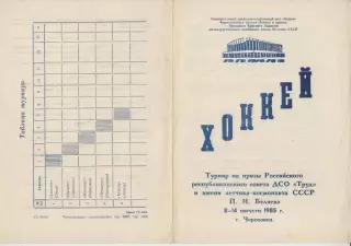 Турнир ДСО Труд имени П.И.Беляева(Череповец) - 1985