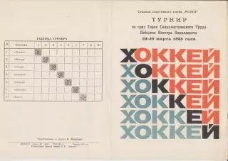 Турнир на приз героя В.Н.Лебедева(Пермь) - 1985