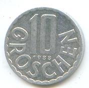 Австрия 10 грошен 1988