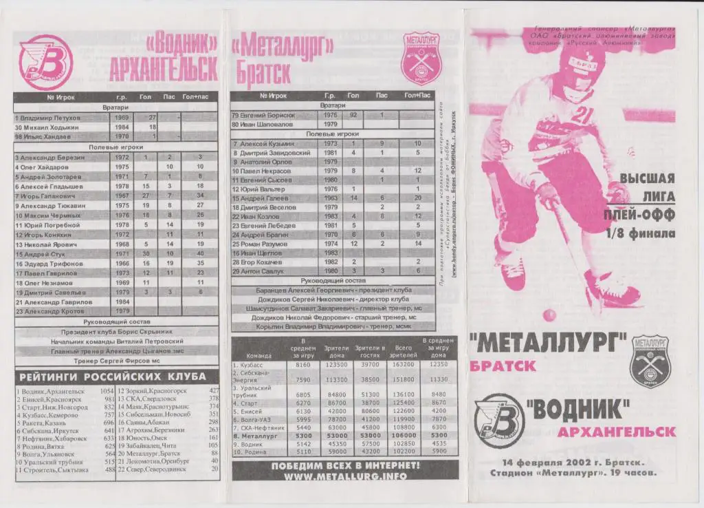 Металлург(Братск) - Водник(Архангельск) - 2001/02 - ПО