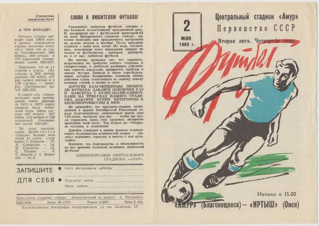 Амур(Благовещенск) - Иртыш(Омск) - 1983