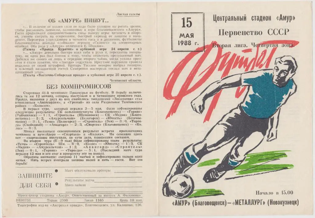 Амур(Благовещенск) - Металлург(Новокузнецк) - 1988
