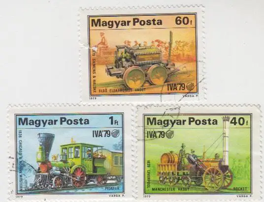 Серия Венгрия Паровозы(транспорт) - 1979 - 3 штуки