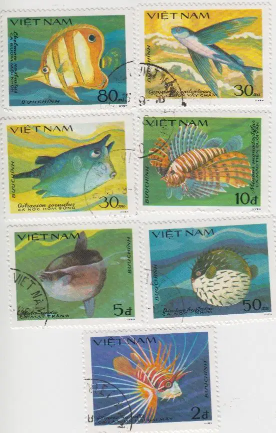 Серия Вьетнам Рыбы - 8 штук