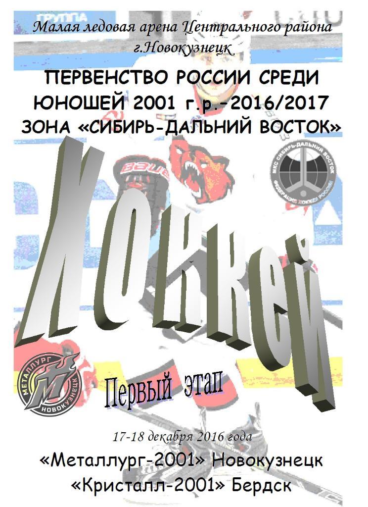 Металлург-2001(Новокузнецк) - Кристалл-2001(Бердск) - 2016/17 - 1 этап