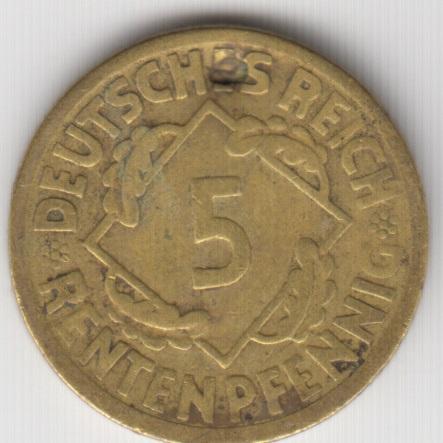 Германия 5 пфенниг 1924