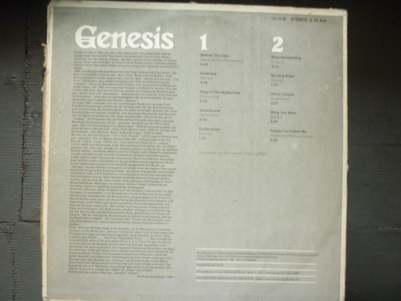 Пластинка-винил Генезис (Genesis) 1
