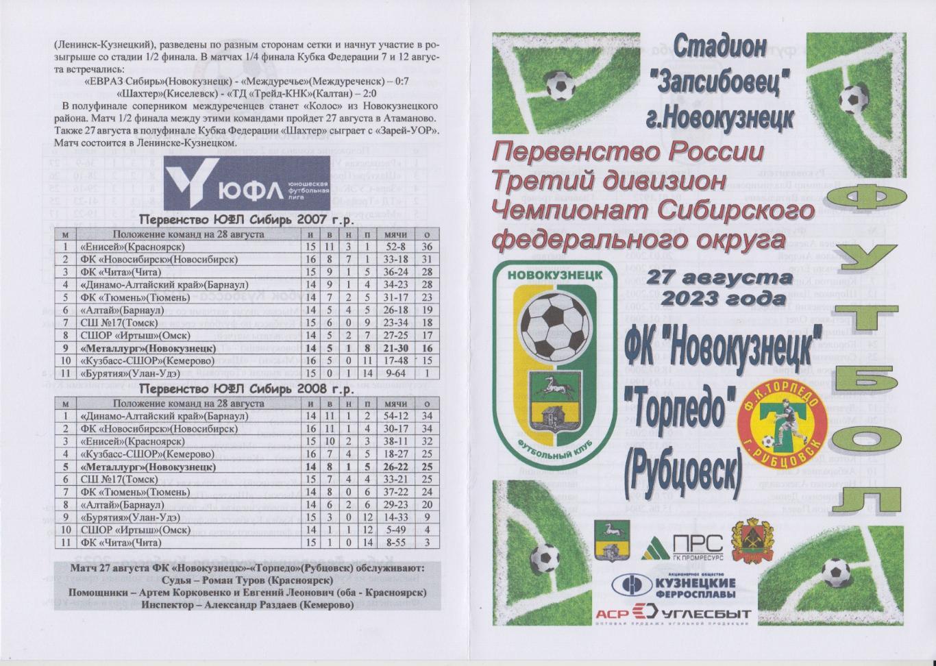 ФК Новокузнецк(Новокузнецк) - Торпедо(Рубцовск) - 2023