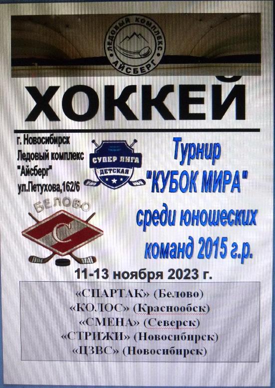 Турнир Кубок МИРА среди детей 2015 г.р.(Новосибирск) - 2023 - ноябрь - 1