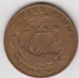 Великобритания 1/2 пенни (half penny) 1944