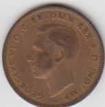 Великобритания 1/2 пенни (half penny) 1944 1