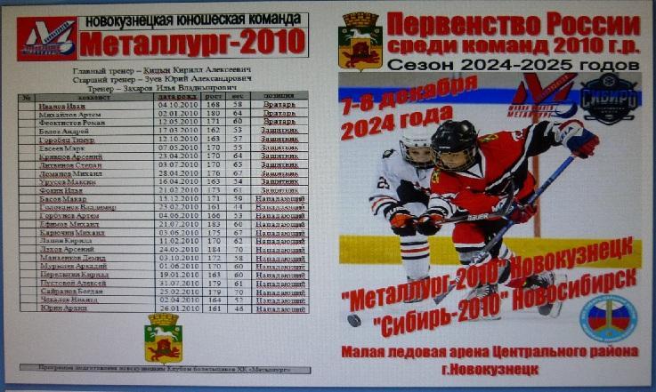 Металлург-2010(Новокузнецк) - Сибирь-2010(Новосибирск) - 2024/25