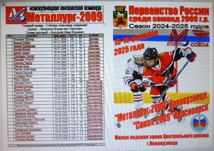 Металлург-2009(Новокузнецк) - Сокол-2009(Красноярск) - 20024/25 - 2 этап
