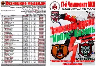 Кузнецкие медведи(Новокузнецк) - Ирбис(Казань) - 2025/26 - 2
