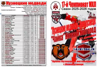 Кузнецкие медведи(Новокузнецк) - Чайка(Нижний Новгород) - 2025/26 - 2